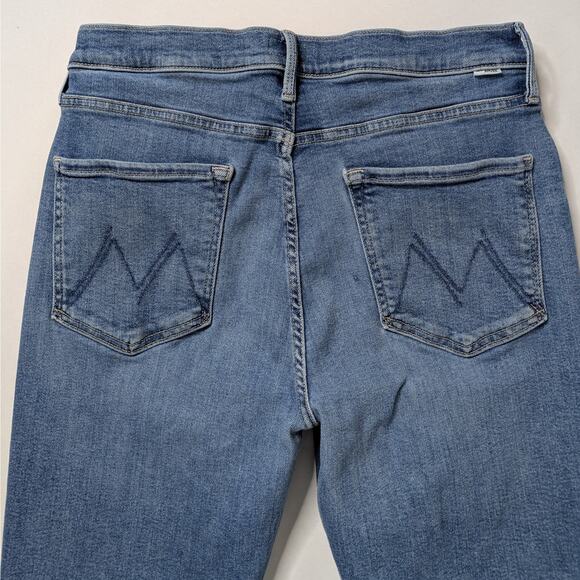 Mother Tripper Ankle Fray 32 Blue Crop Flare '70s Aesthetic High Rise Denim - Picture 6 of 12